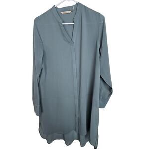 Soft Surroundings Top Tunic Top Long Sleeve Top Button Front Top Women M Blue
